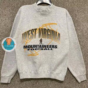 West Virginia Mountaineers Football Shirt Sweatshirt Retro grey y2k